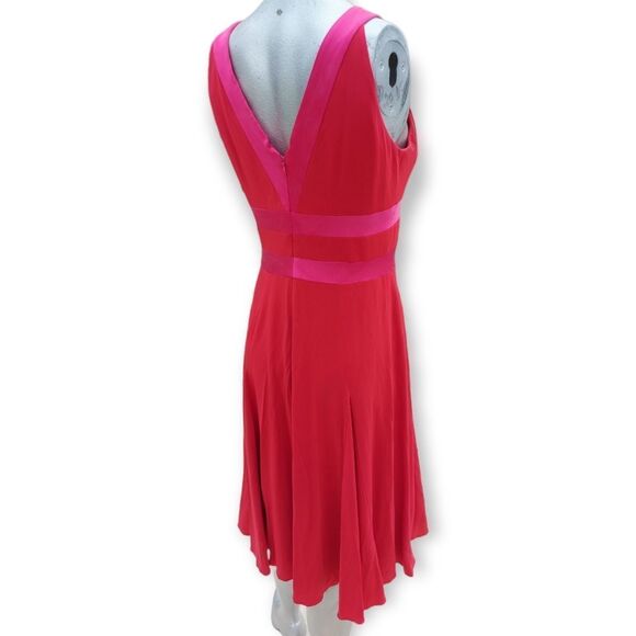 Kay Unger Red and Pink Midi Dress - Picture 9 of 11